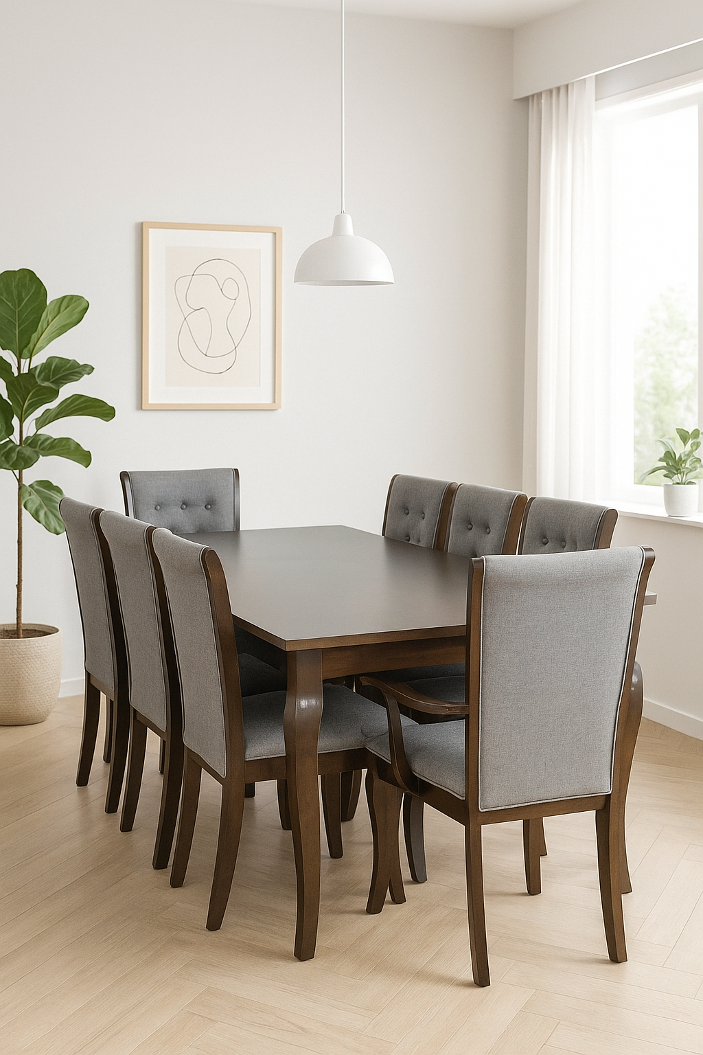 Comedor madera con 8 sillas modelo Montreal