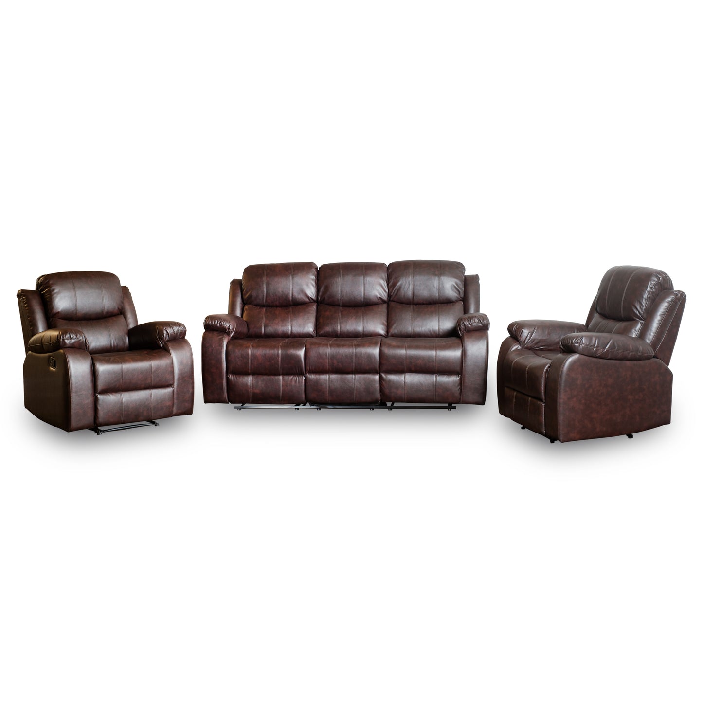 Pack Berger 3 cuerpos mas 2 sofás de 1 cuerpo ( 3+1+1) brown dark