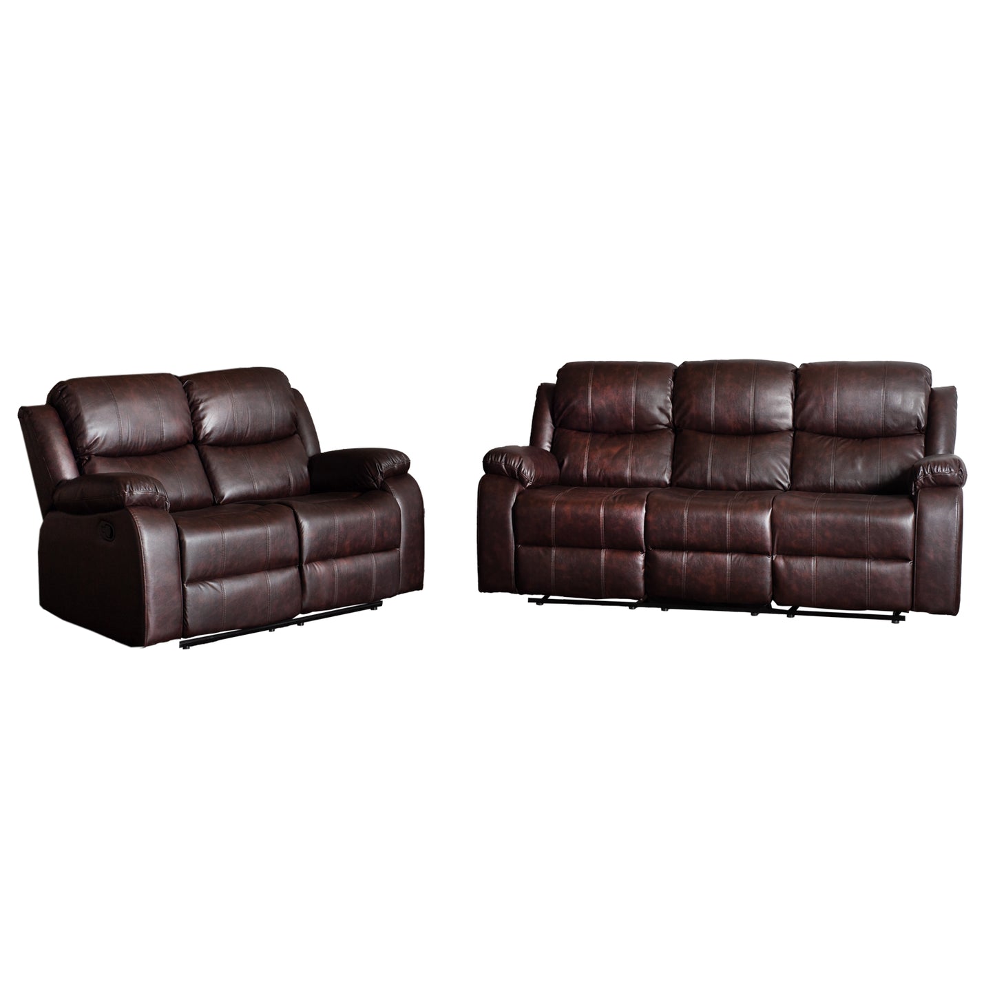 Pack sofa berger 3 cuerpos + 2 cuerpos color Brown dark