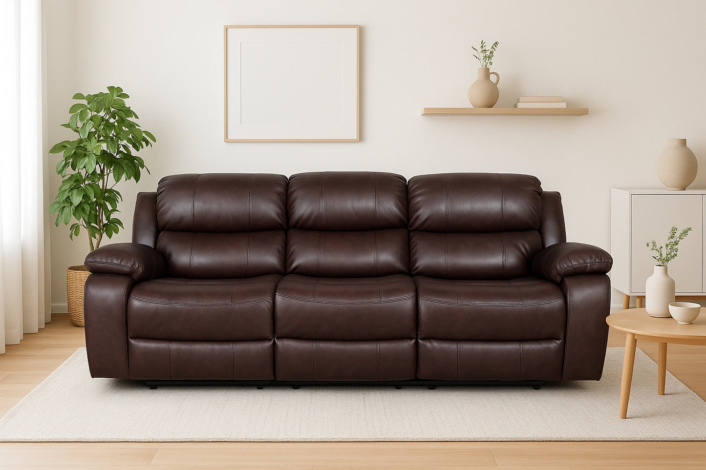 Sofa berger reclinable 3 cuerpos color brown dark