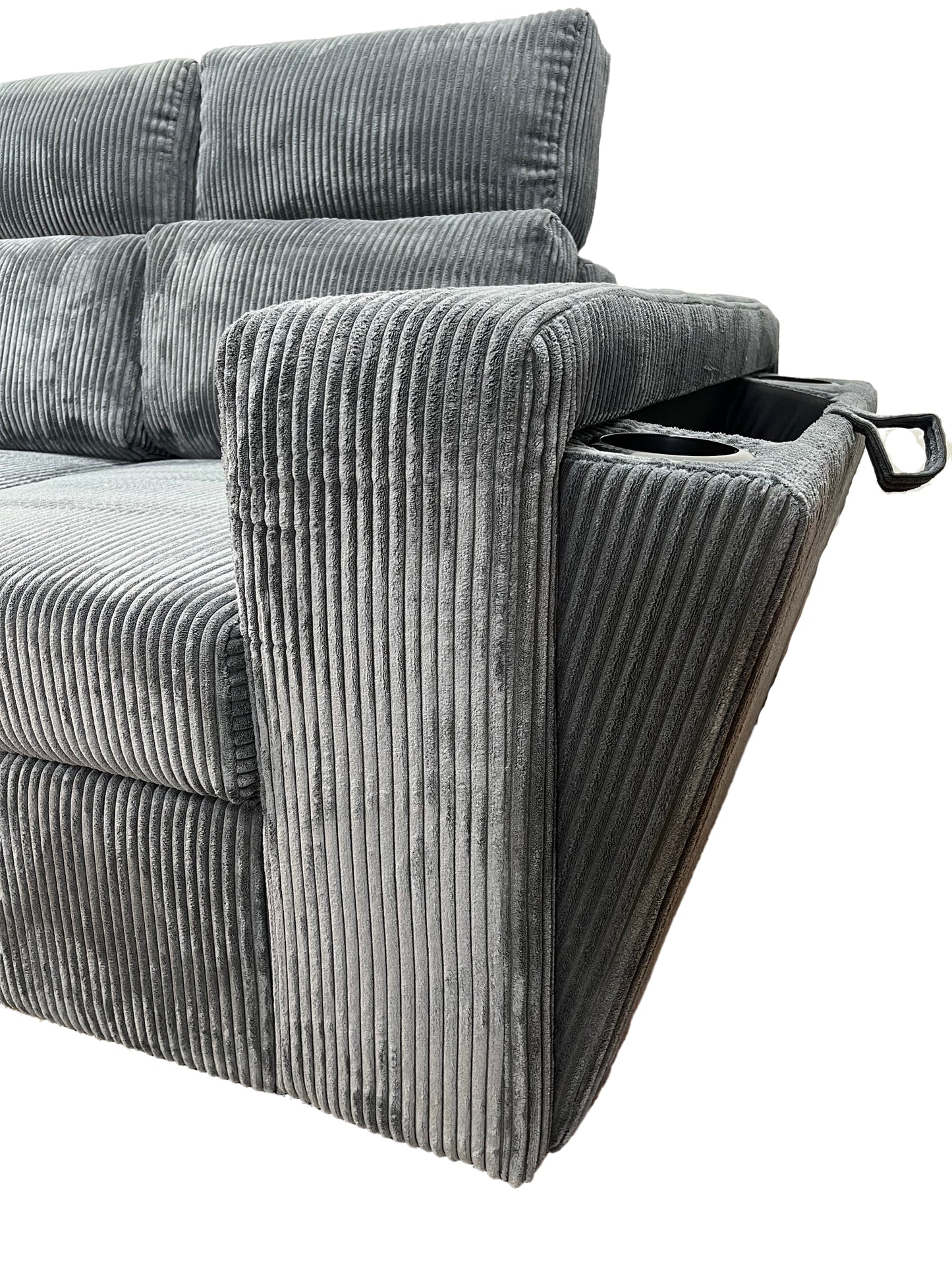 Sofá cama con almacenamiento, sofá L libre disposición color gris azulado