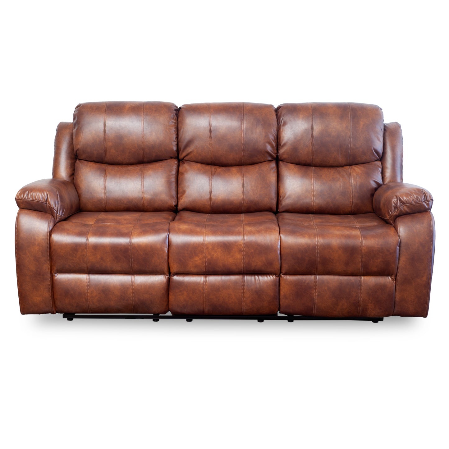 Sofa Berger reclinable 3 cuerpos color café moro