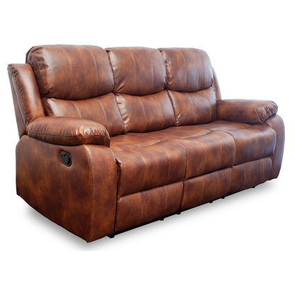 Sofa Berger reclinable 3 cuerpos color café moro