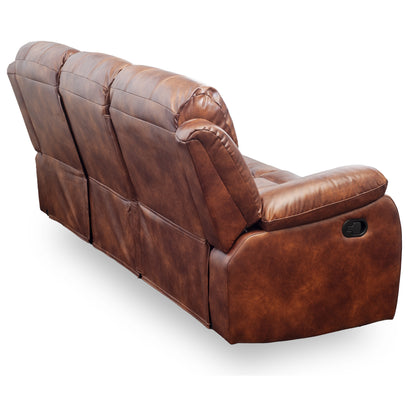 Sofa Berger reclinable 3 cuerpos color café moro