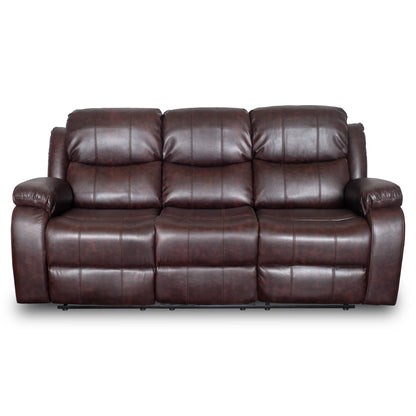 Pack sofa berger 3 cuerpos + 2 cuerpos color Brown dark