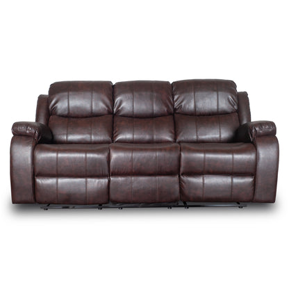 Sofa berger reclinable 3 cuerpos color brown dark