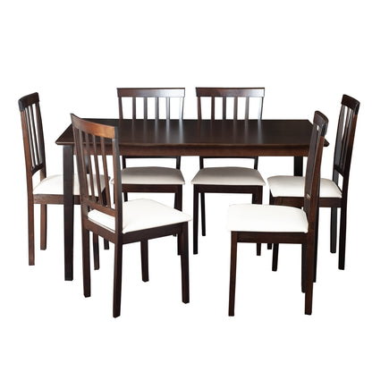 Comedor madera 6 sillas color chocolate modelo Manchester